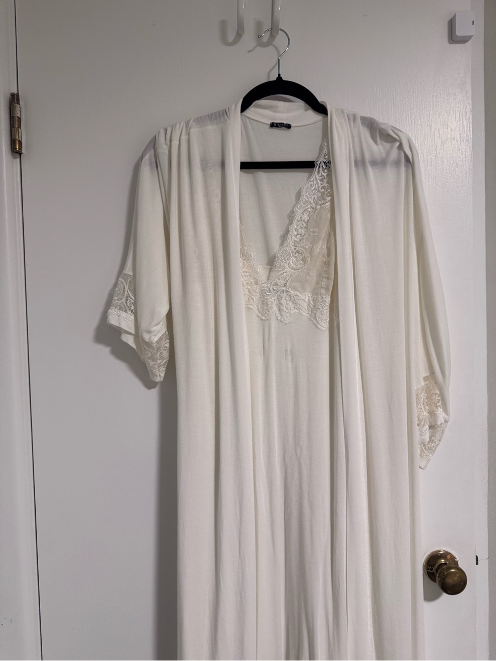 Italian designer lingerie set cream colour robe nightgown M Ritratti pajamas